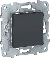 Светорегулятор нажимной без рамки Schneider Electric Unica New 5-200Вт антрацит
